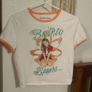 Britney Spears Juniors Graphic Tee with Orange Trim